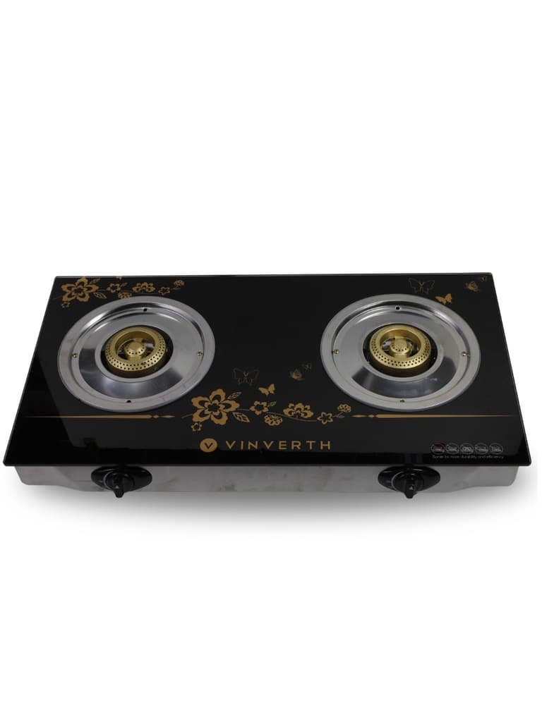 2 Burner Tempered Glass Gas Stove