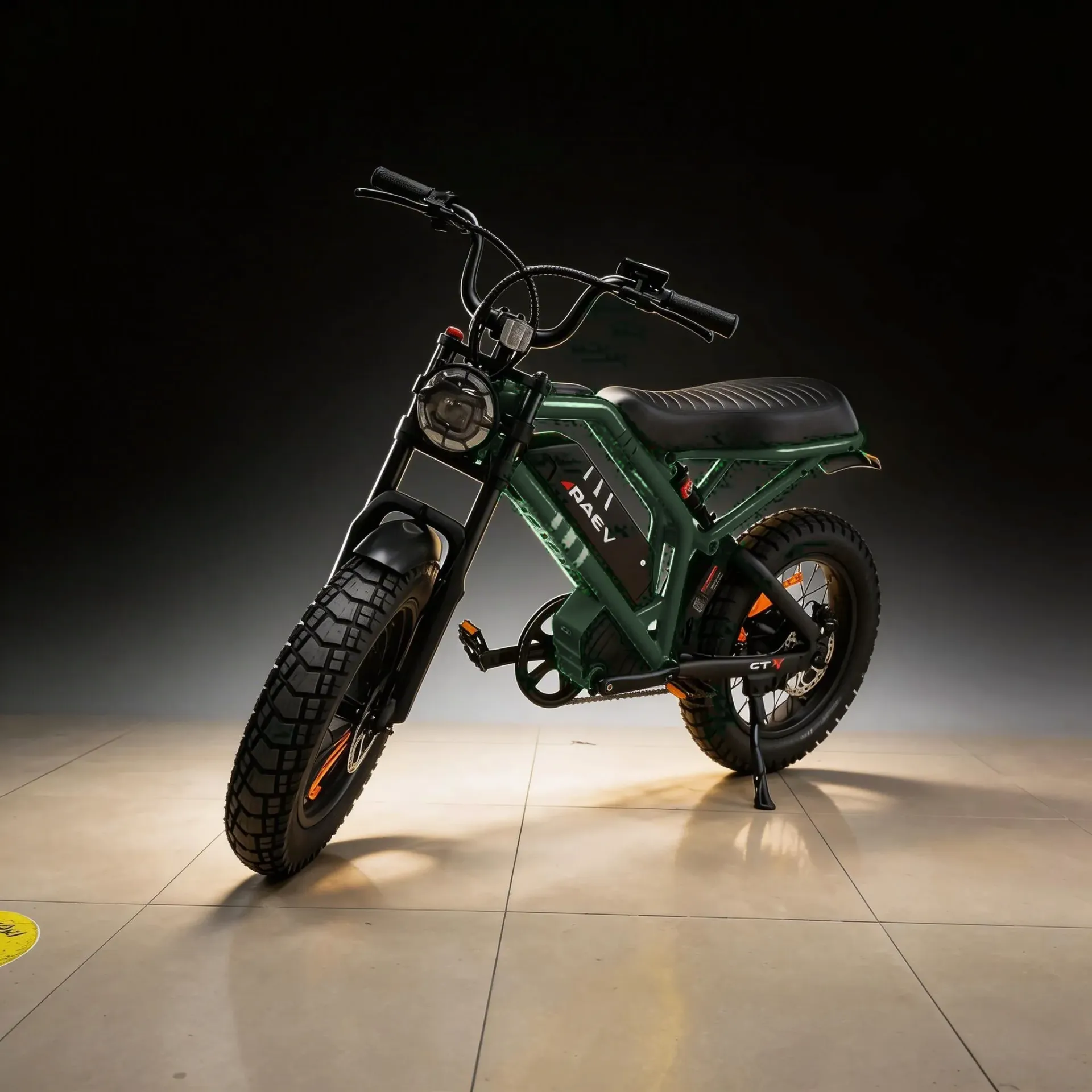 RAEV BULLET-GTX - G - 750W -52V25Ah Battery + 52V8Ah Battery (Samsung 21700 Cells)lithium, Elctric Mode 32km to 45km/h (Gr