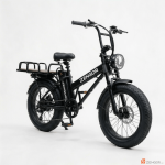 ZEN-QOR ENGOR Fat Tire Electric Bike Main Product Image - Matte Black 20-inch Fat Tires