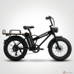 ZEN-QOR ENGOR Fat Tire Electric Bike Side Profile View - Matte Black Frame 20-inch Wheels