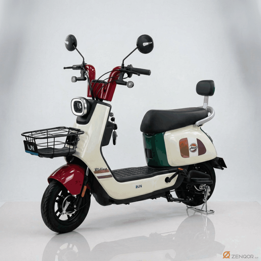 ION H800 Edison-99 Electric Scooter Main Product Image - Cream Red Green Retro Style