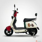 ION H800 Edison-99 Electric Scooter Side Profile View - Cream Red Green Retro Design