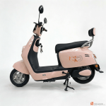 ION R20 Lucky Pink Electric Scooter Side Profile View - Soft Pink Body Chrome Backrest