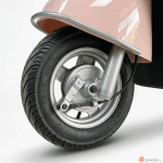 ION R20 Lucky Pink 14x2.00 Snow Tire and Alloy Drum Brake Front Wheel