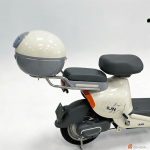 ION R20 Cream Grey Rear Storage Top Case and Dual Seat Detail
