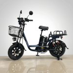 ZEN-QOR E820 Electric Cargo Bike Main Product Image - Deep Blue Fat Tire Delivery E-Bike